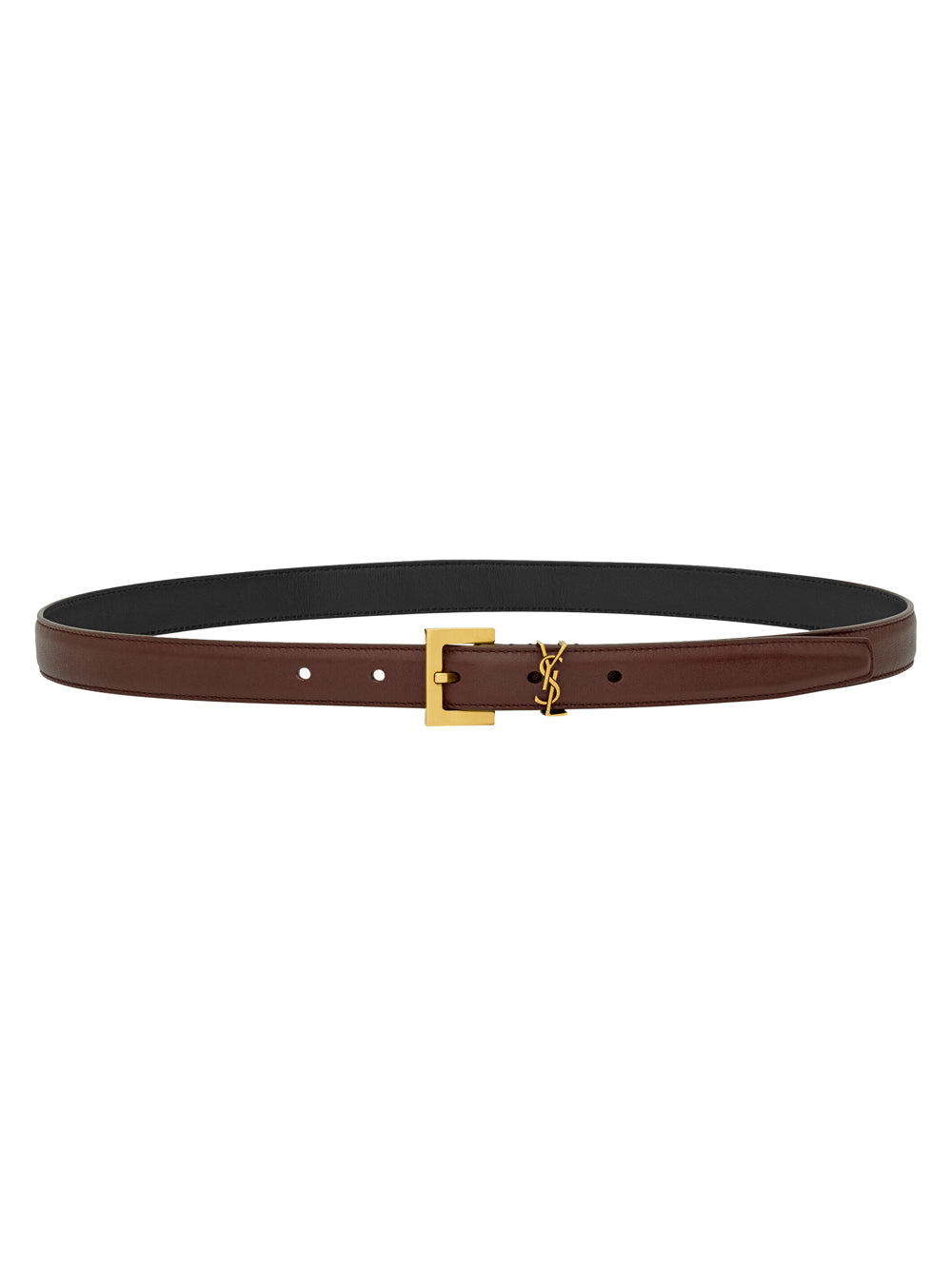 SAINT LAURENT Saint Laurent Women Cassandre Thin Belt With Square Buckle In Box Leather