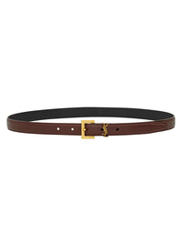 SAINT LAURENT Saint Laurent Women Cassandre Thin Belt With Square Buckle In Box Leather