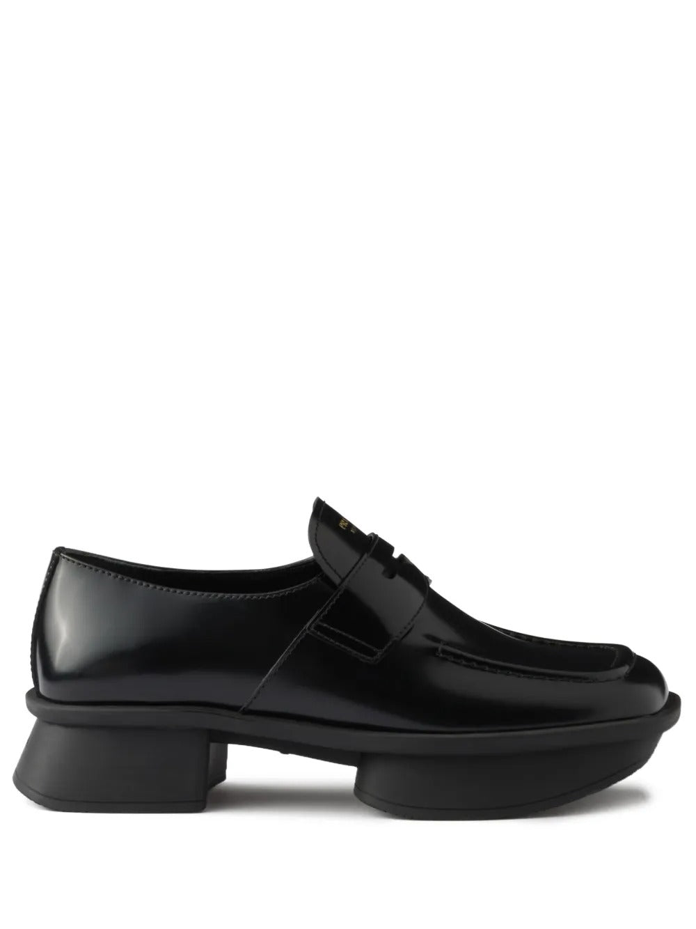 PRADA Equal Brushed Leather Loafers Women