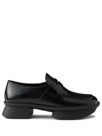 PRADA Equal Brushed Leather Loafers Women
