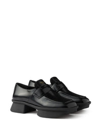 PRADA Equal Brushed Leather Loafers Women