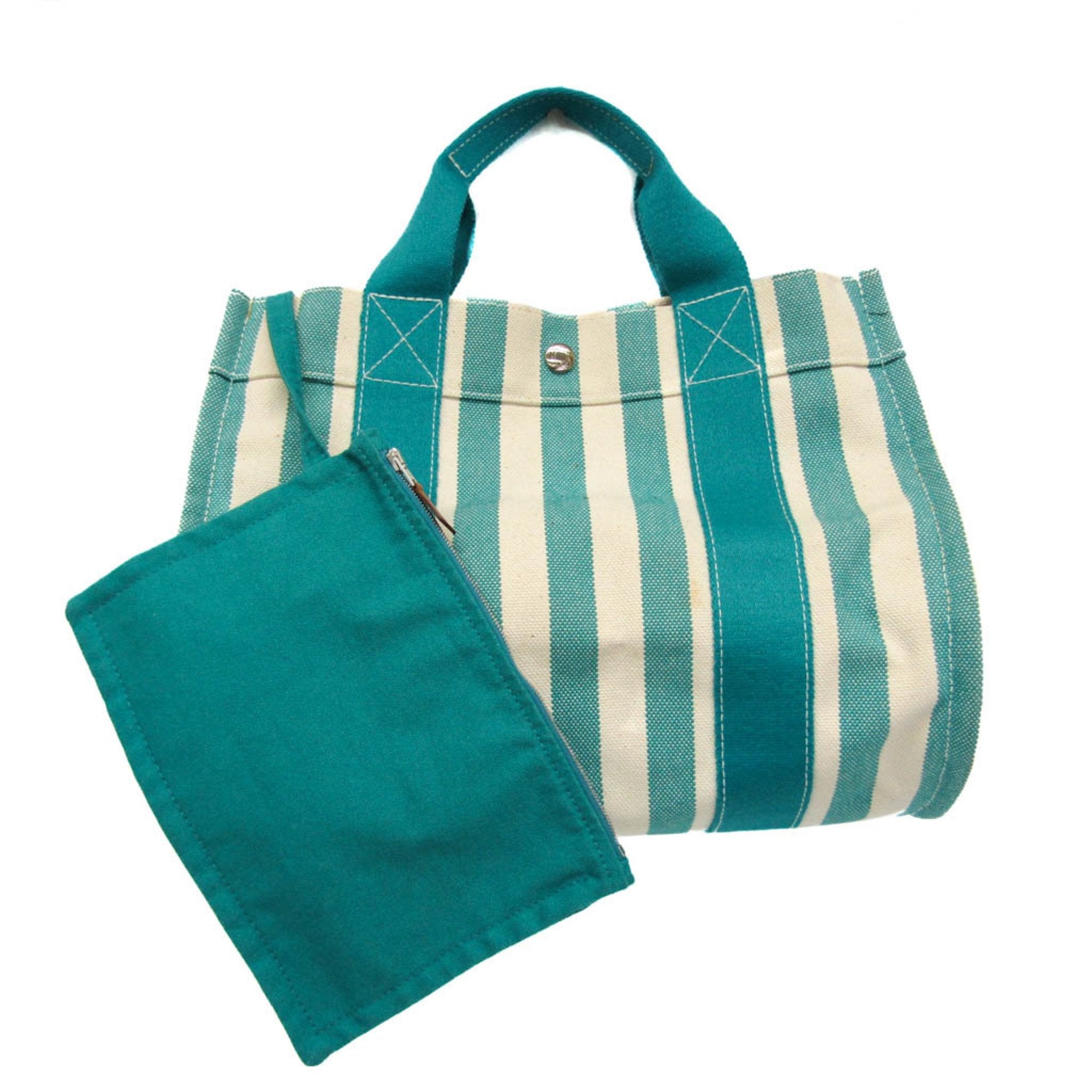 Hermès Cannes Green Canvas Tote Bag (Pre-Owned)