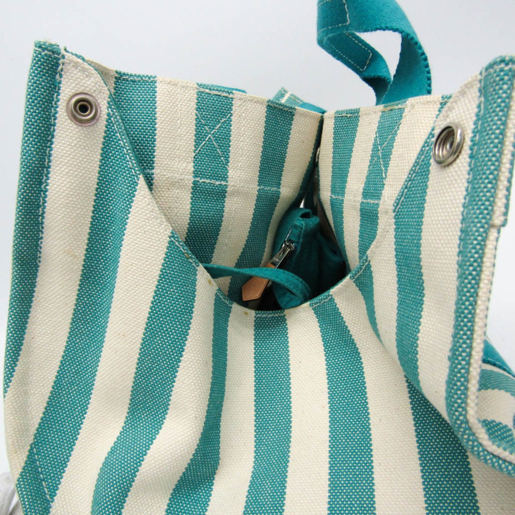 Hermès Cannes Green Canvas Tote Bag (Pre-Owned)