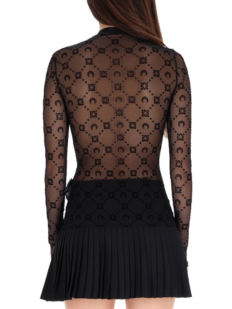 Marine Serre Women Top In Mesh Con Logo