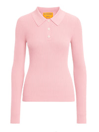 Guest In Residence Women Long Sleeve "Shrunken" Polo Shirt