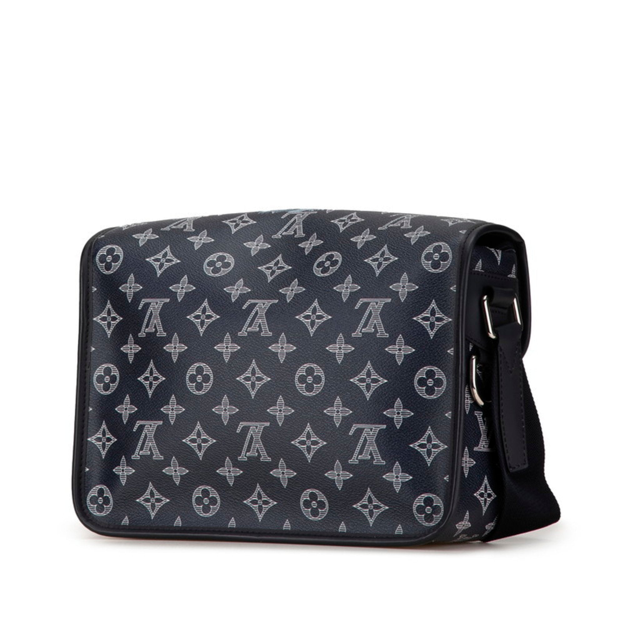 Louis Vuitton Chapman Brothers Lion Messenger Navy Canvas Shoulder Bag (Pre-Owned)