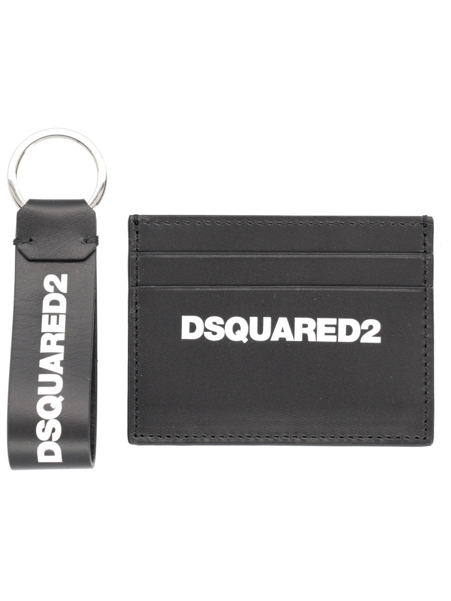Dsquared2 Men Card Holder And Keychain Gift Set