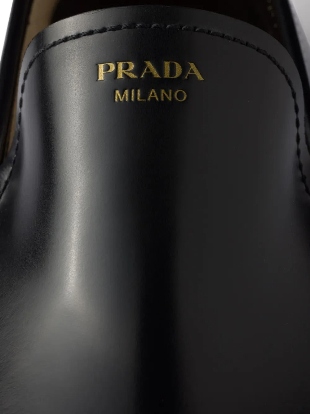 Prada Women Brushed Fumé Leather Loafers