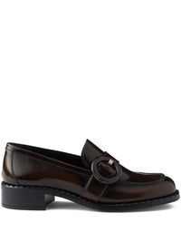 PRADA Brushed Fumé Leather Loafers Women
