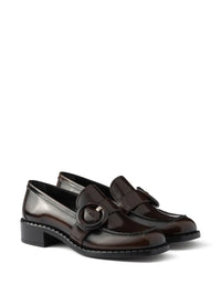 PRADA Brushed Fumé Leather Loafers Women