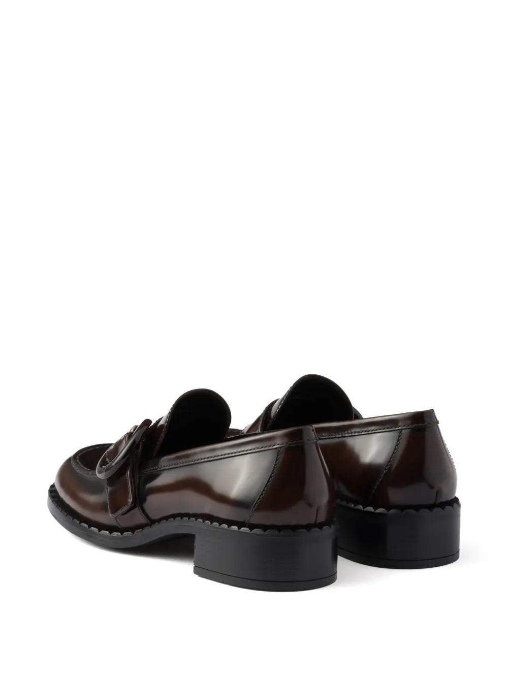 PRADA Brushed Fumé Leather Loafers Women
