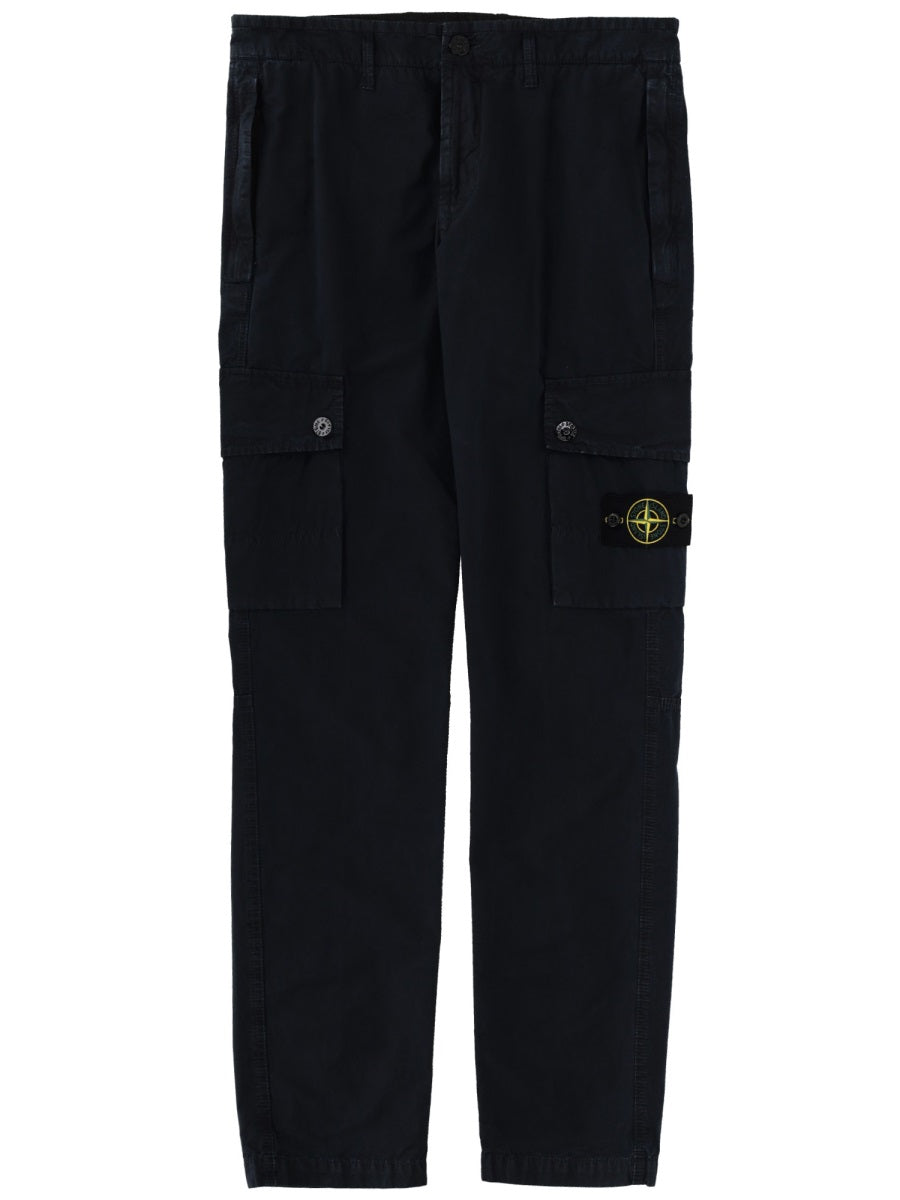 Stone Island Men Cargo Pants With Logo Patch