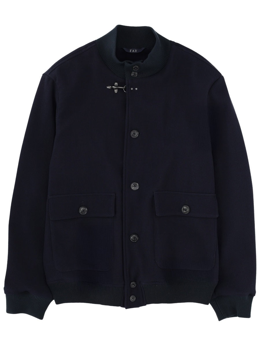 Fay Men Wool Jacket With Buttons