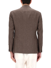 BRUNELLO CUCINELLI Brunello Cucinelli Men Single-Breasted Linen Jacket