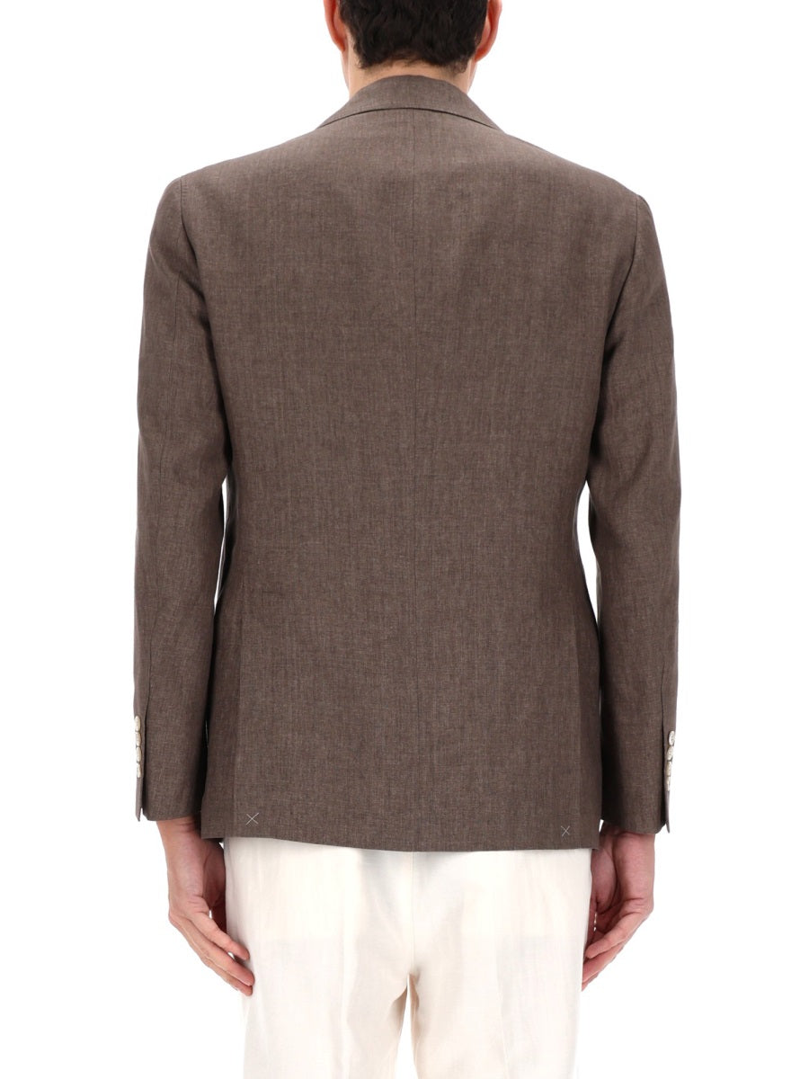 BRUNELLO CUCINELLI Brunello Cucinelli Men Single-Breasted Linen Jacket