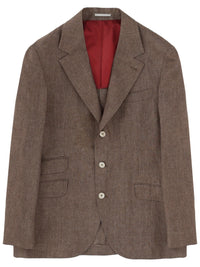 BRUNELLO CUCINELLI Brunello Cucinelli Men Single-Breasted Linen Jacket