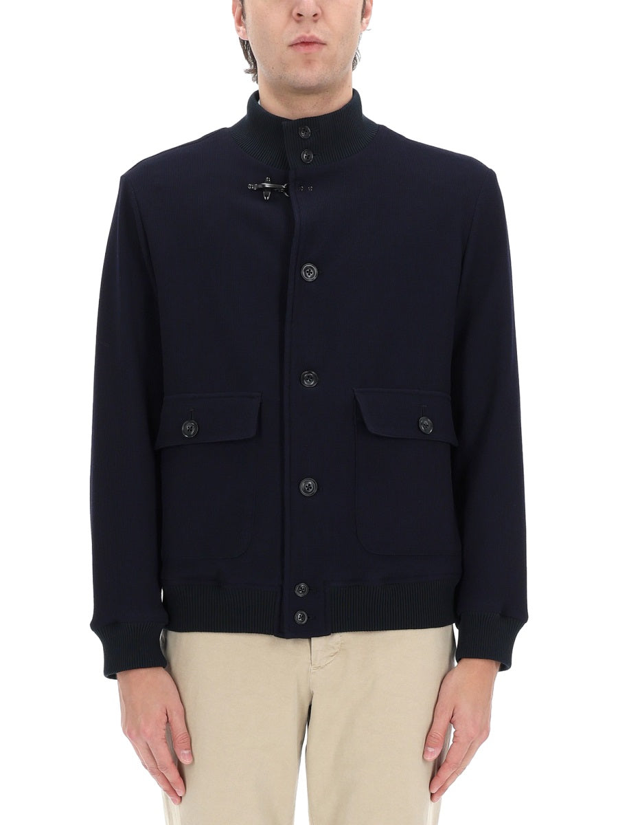 Fay Men Wool Jacket With Buttons