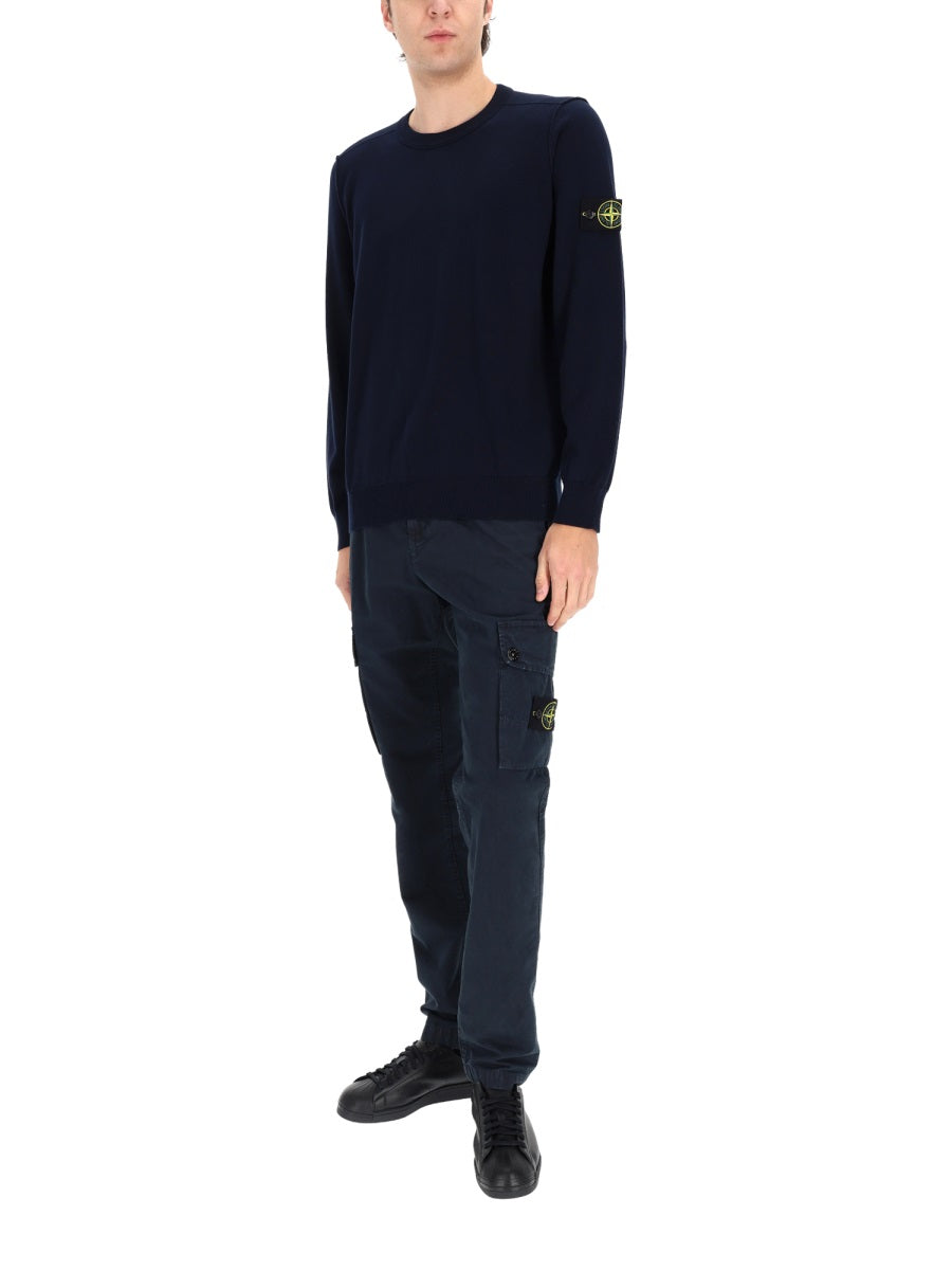 Stone Island Men Cargo Pants With Logo Patch