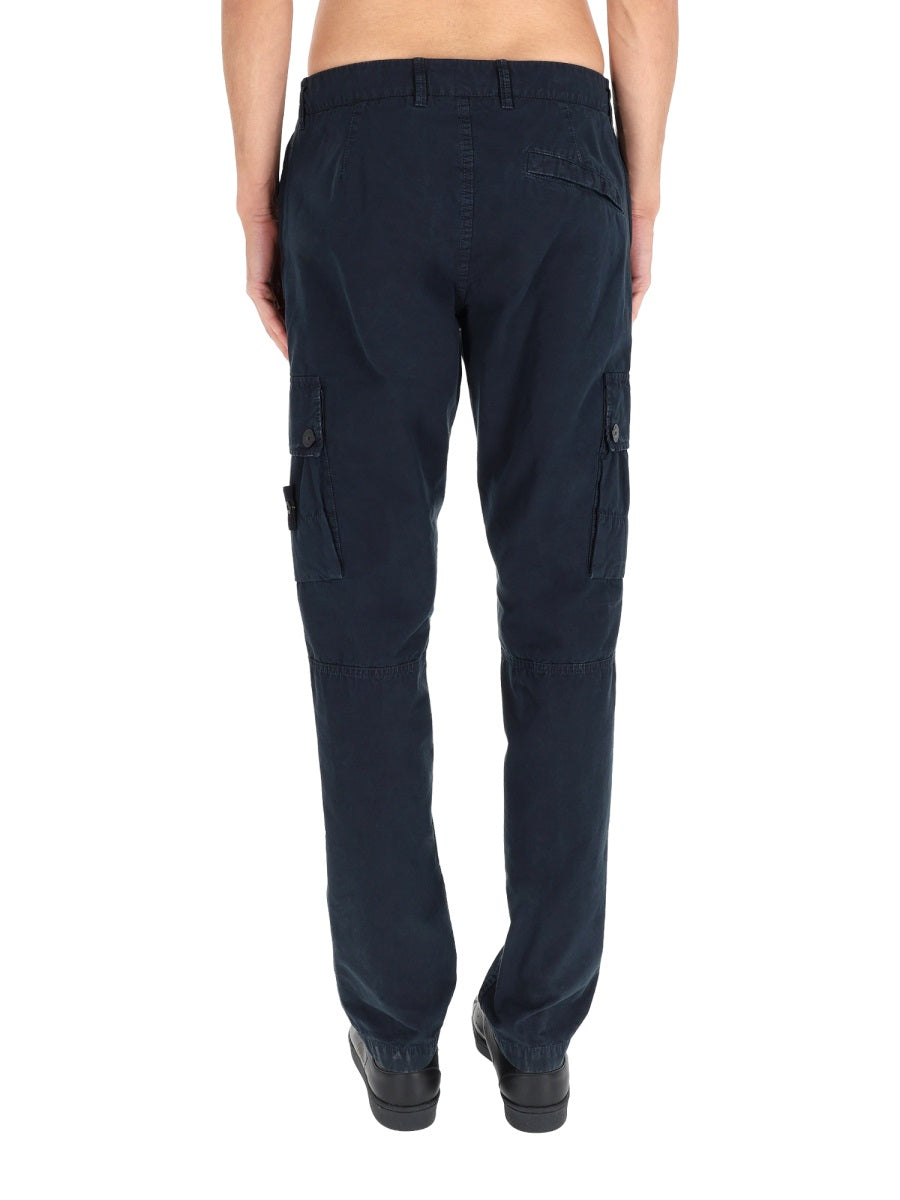 Stone Island Men Cargo Pants With Logo Patch