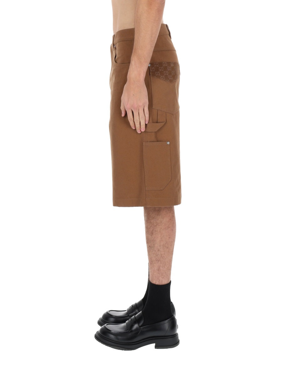 Gucci Men Shorts With Gg Details
