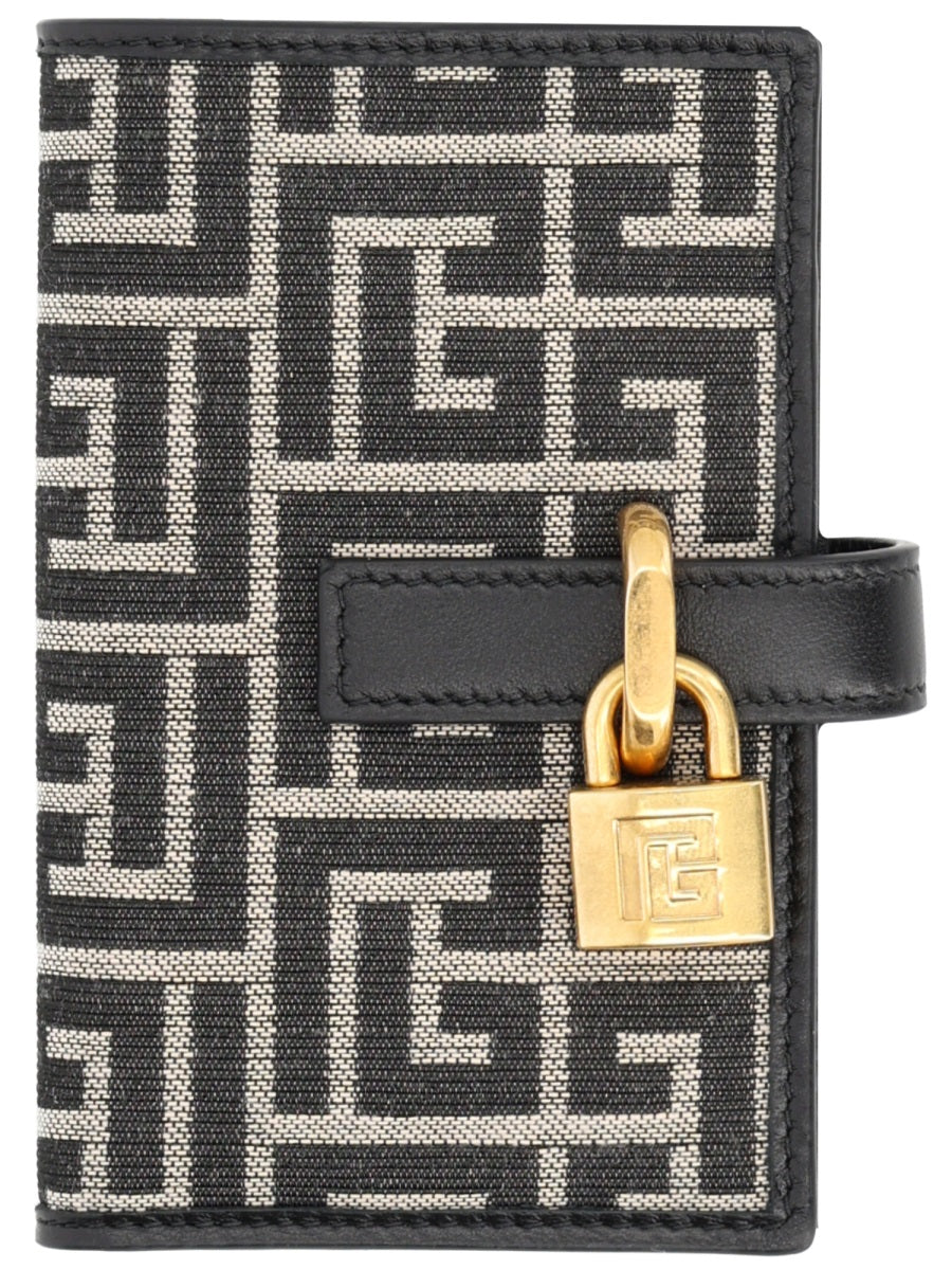 Balmain Men Monogram Card Holder With Padlock