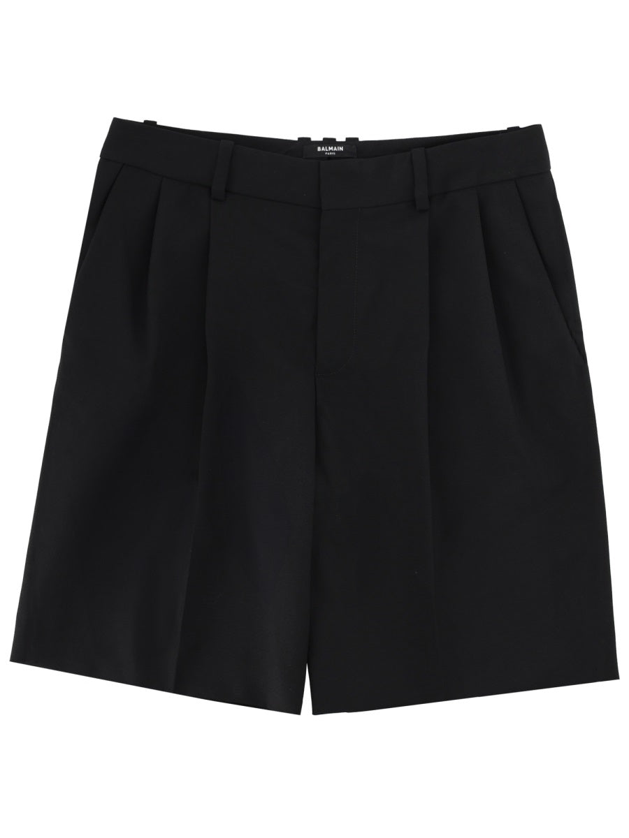 Balmain Men Wool Tailored Shorts
