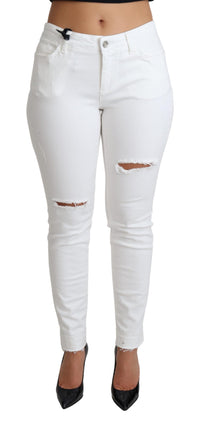 Dolce & Gabbana Women's White Distressed Skinny Jeans