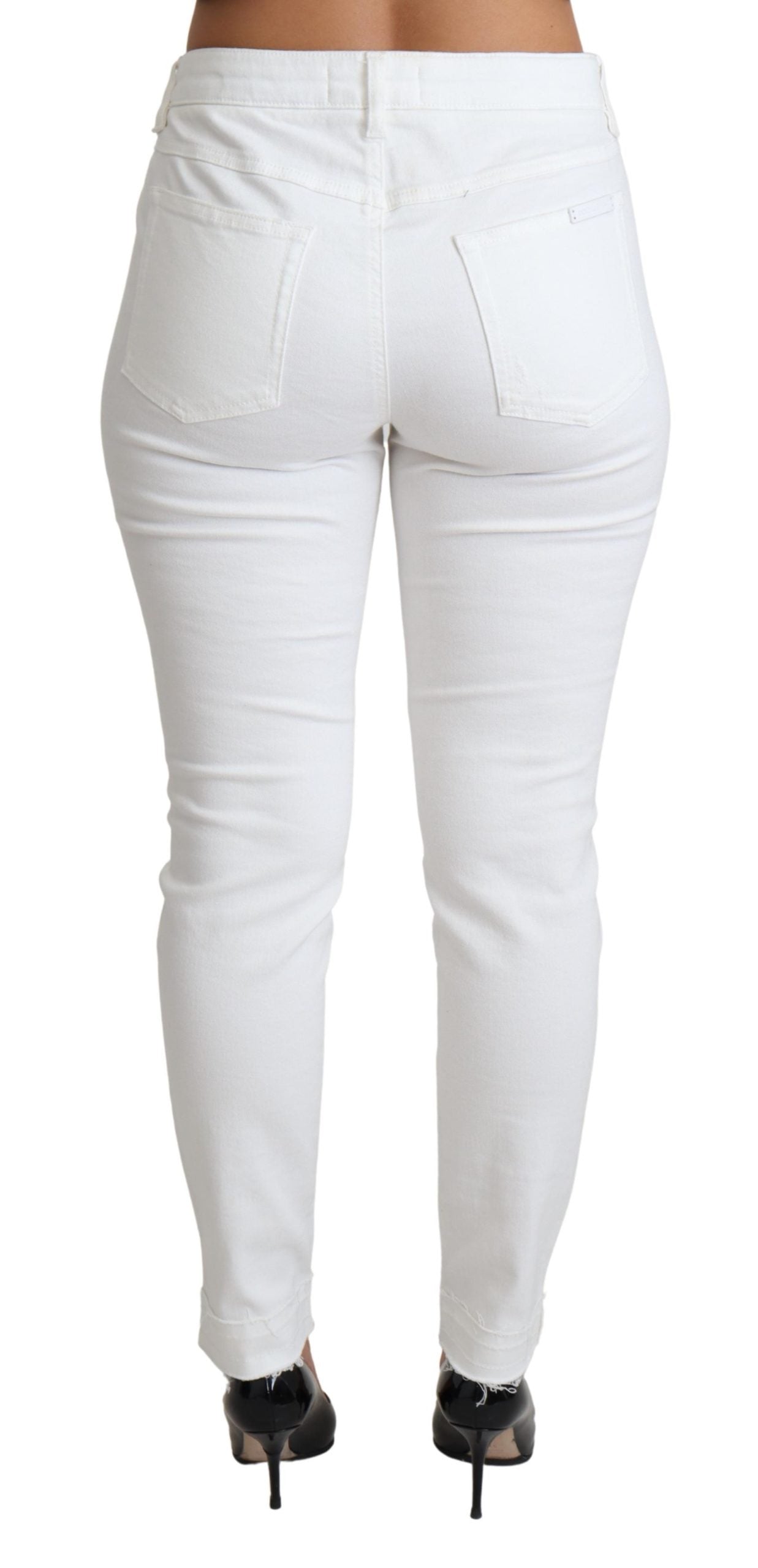 Dolce & Gabbana Women's White Distressed Skinny Jeans