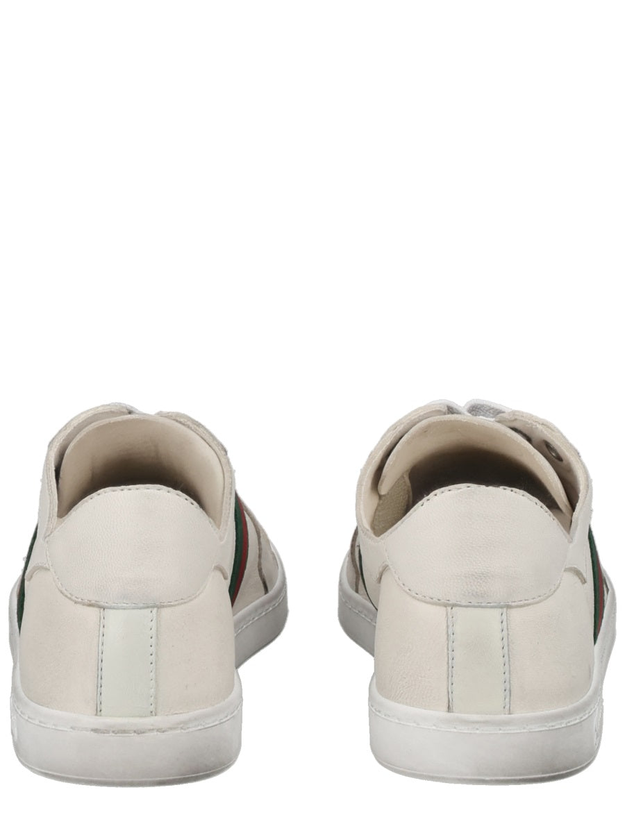 Gucci Women "Stretch" Leather Effect Sneaker