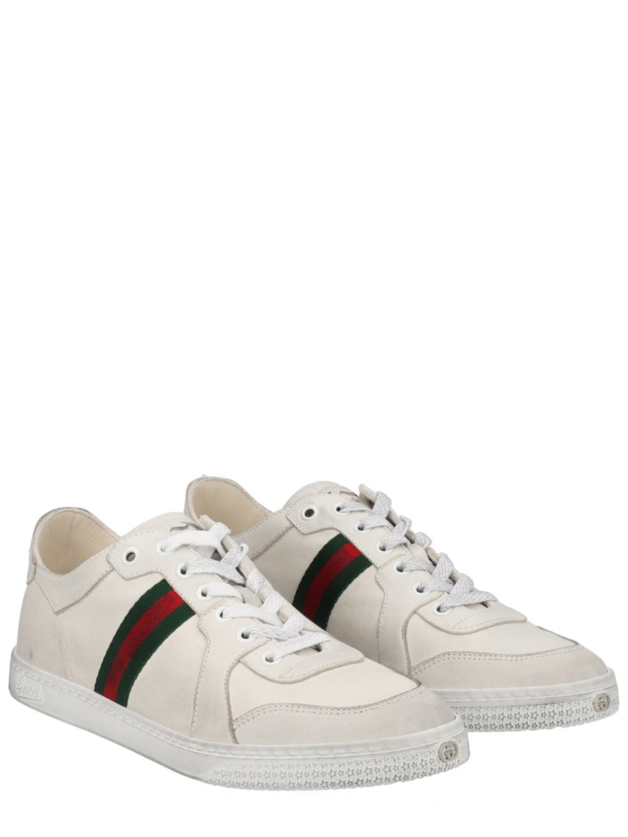 Gucci Women "Stretch" Leather Effect Sneaker