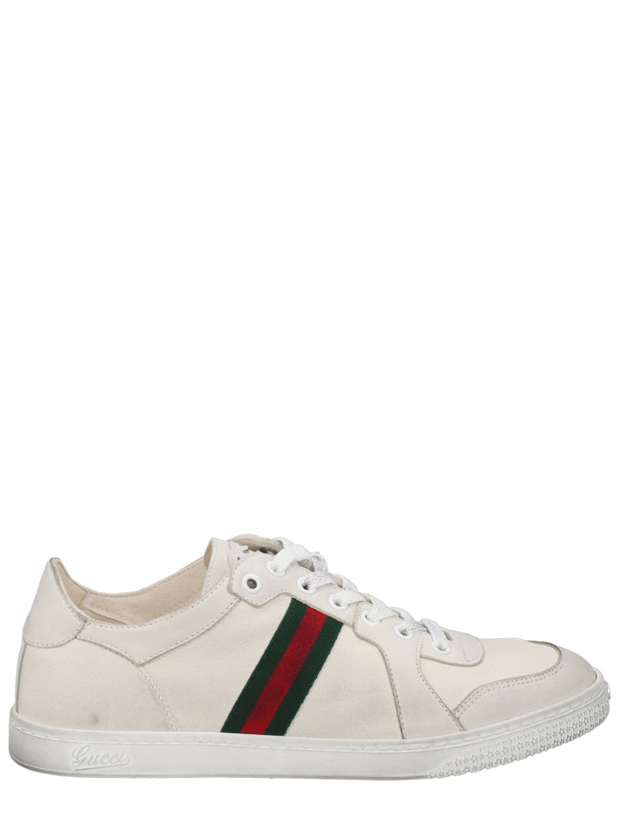 Gucci Women "Stretch" Leather Effect Sneaker