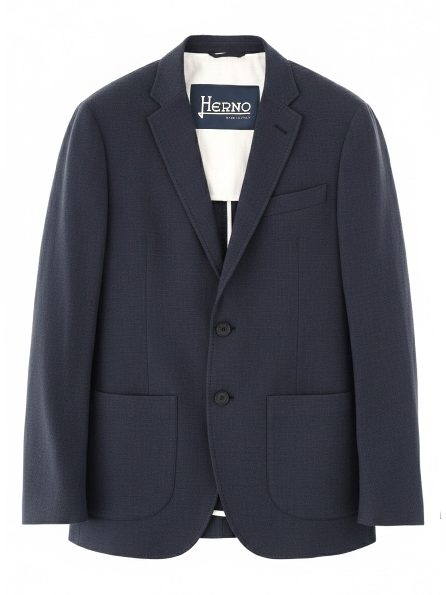 Herno Men Single-Breasted Linen Jacket