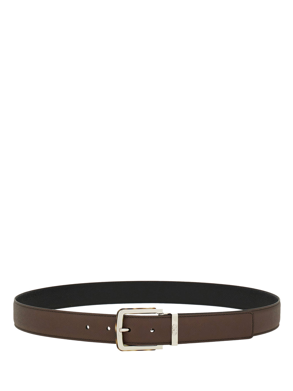 FERRAGAMO Two-Tone Reversible Belt With Tortoiseshell Resin Edge Buckle Women