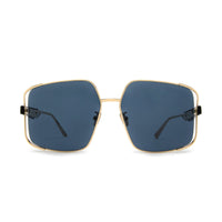 Dior Square Full Rim, with a Gold frame and Blue lens.