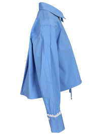 Ganni Women Cotton Shirt With Lace Details