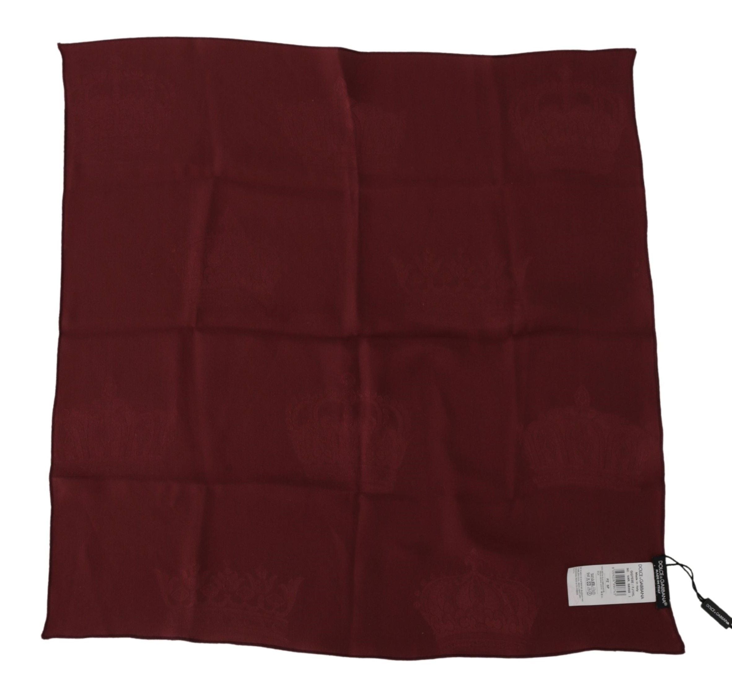 Dolce & Gabbana Men's Silk Handkerchief - Burgundy