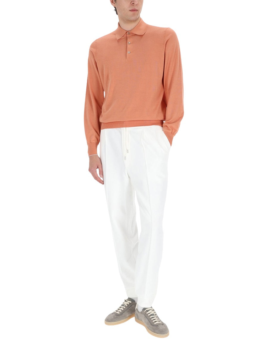 Brunello Cucinelli Men Cotton Knit Polo Shirt