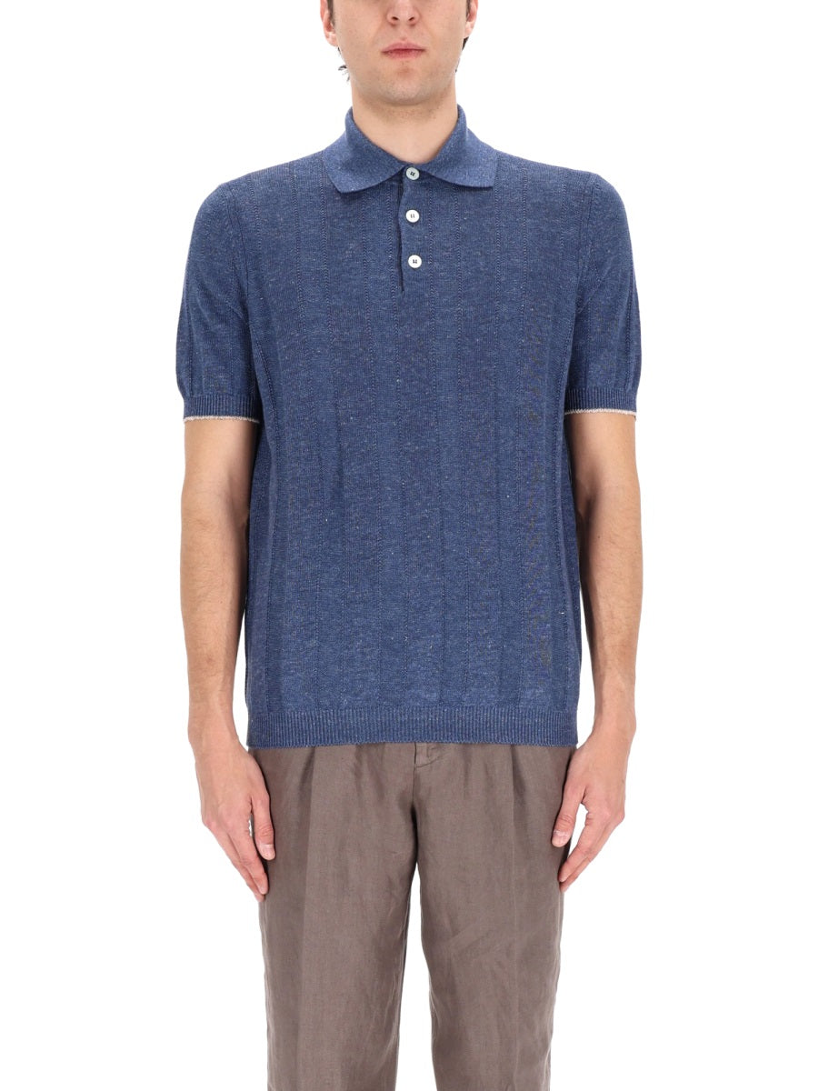 BRUNELLO CUCINELLI Brunello Cucinelli Men Linen Knit Polo Shirt
