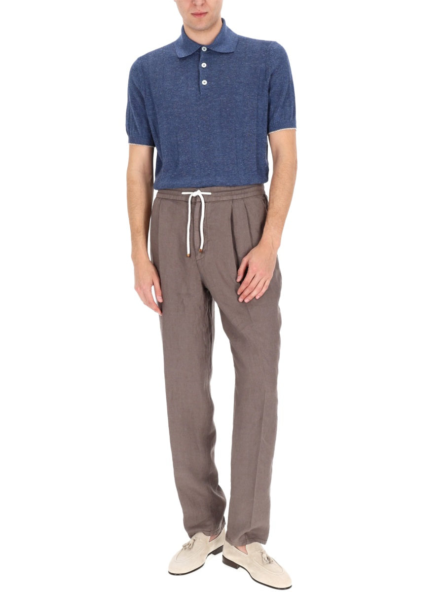 BRUNELLO CUCINELLI Brunello Cucinelli Men Linen Knit Polo Shirt