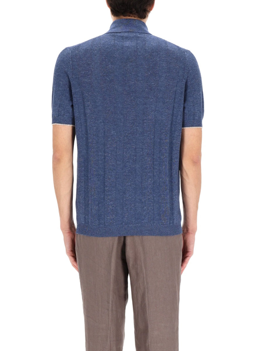 BRUNELLO CUCINELLI Brunello Cucinelli Men Linen Knit Polo Shirt