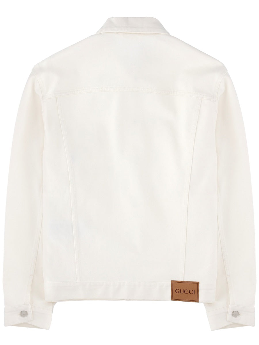 Gucci Men Giacca In Denim Con Morsetti