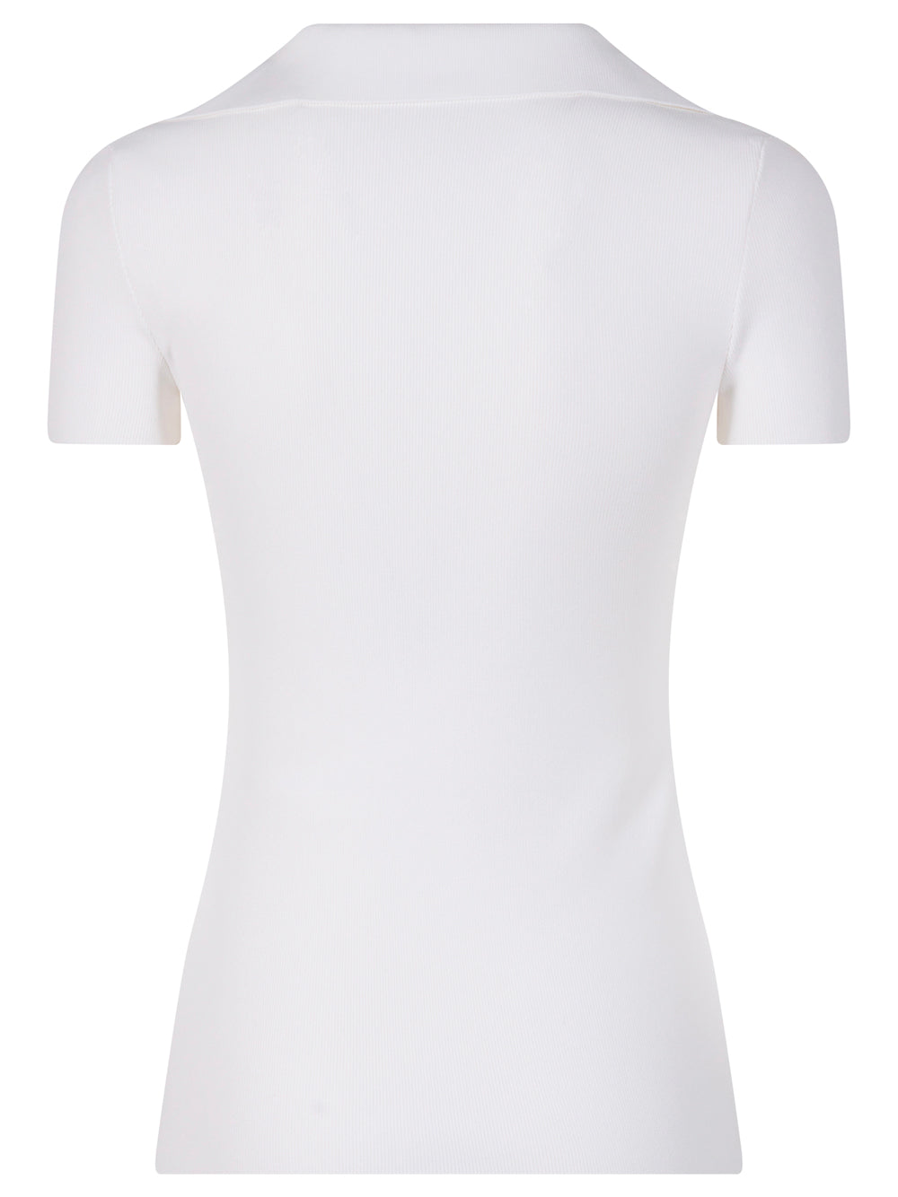 BALENCIAGA Balenciaga Women Ribbed V-Neck Short-Sleeved Polo Shirt