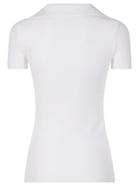 BALENCIAGA Ribbed V-Neck Short-Sleeved Polo Shirt Women