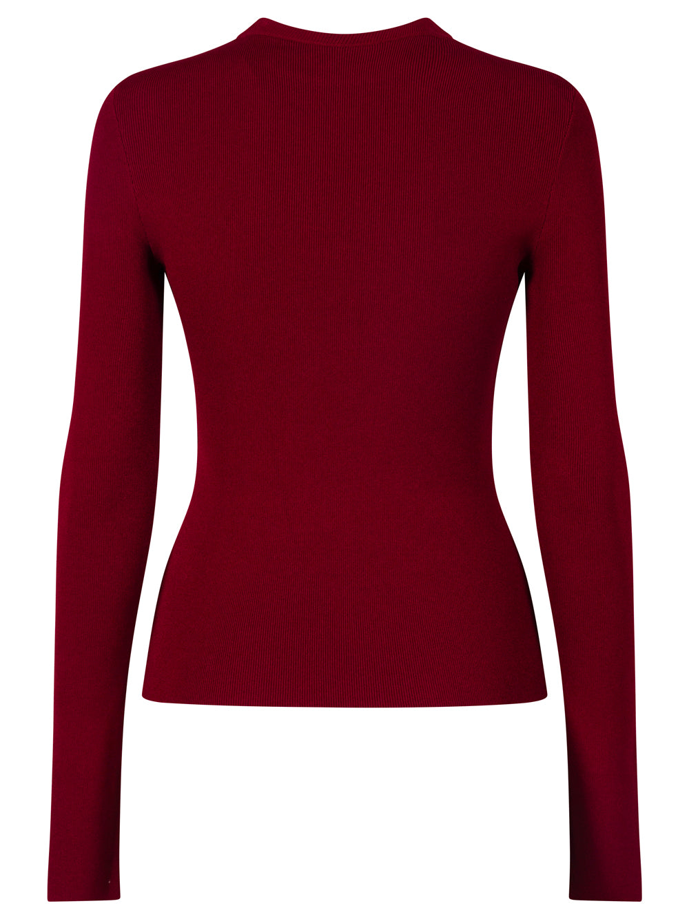 BALENCIAGA Balenciaga Women Ribbed Crewneck Long-Sleeved Fitted Top