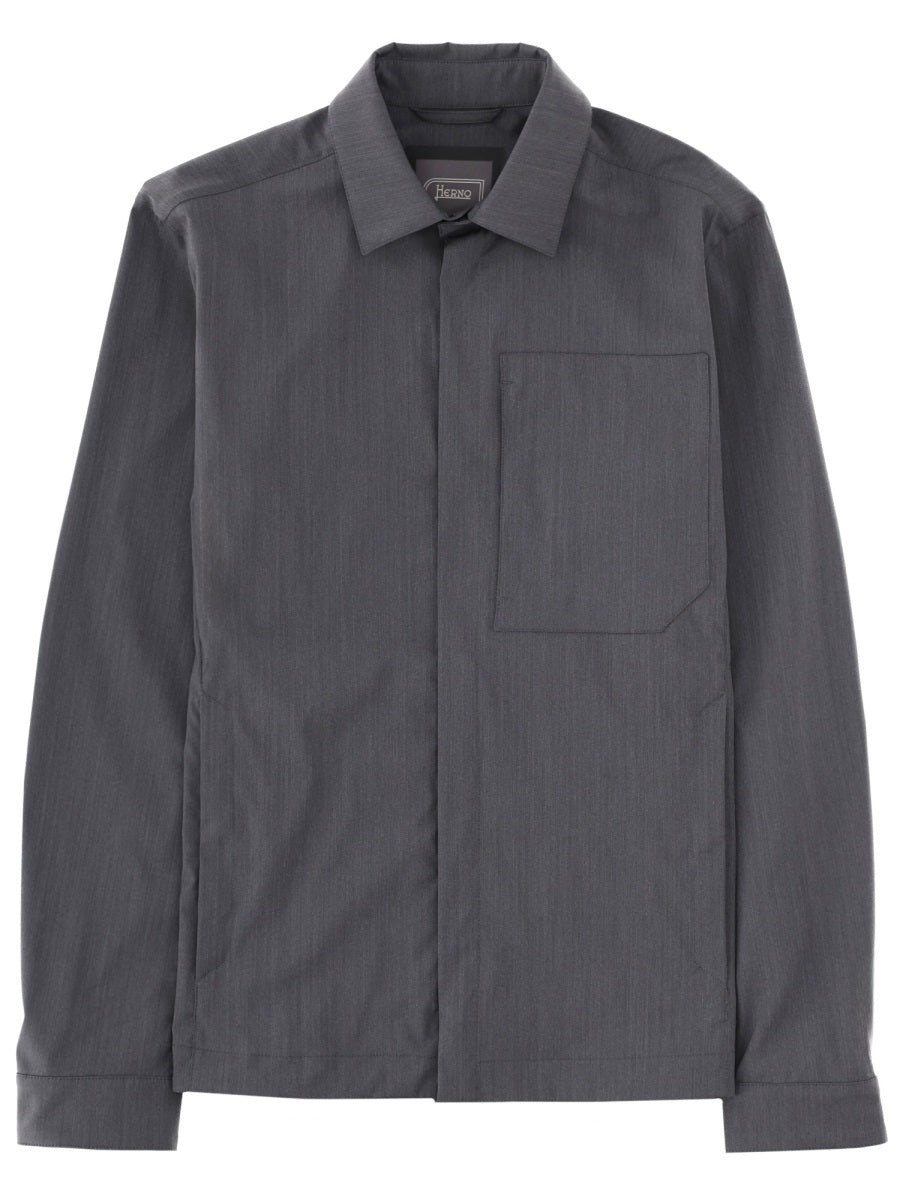 Herno Men Overshirt In Misto Lana