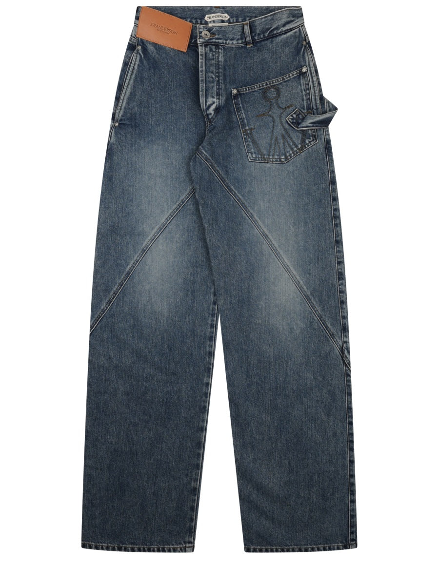 Jw Anderson Women Jeans Con Patch Logo