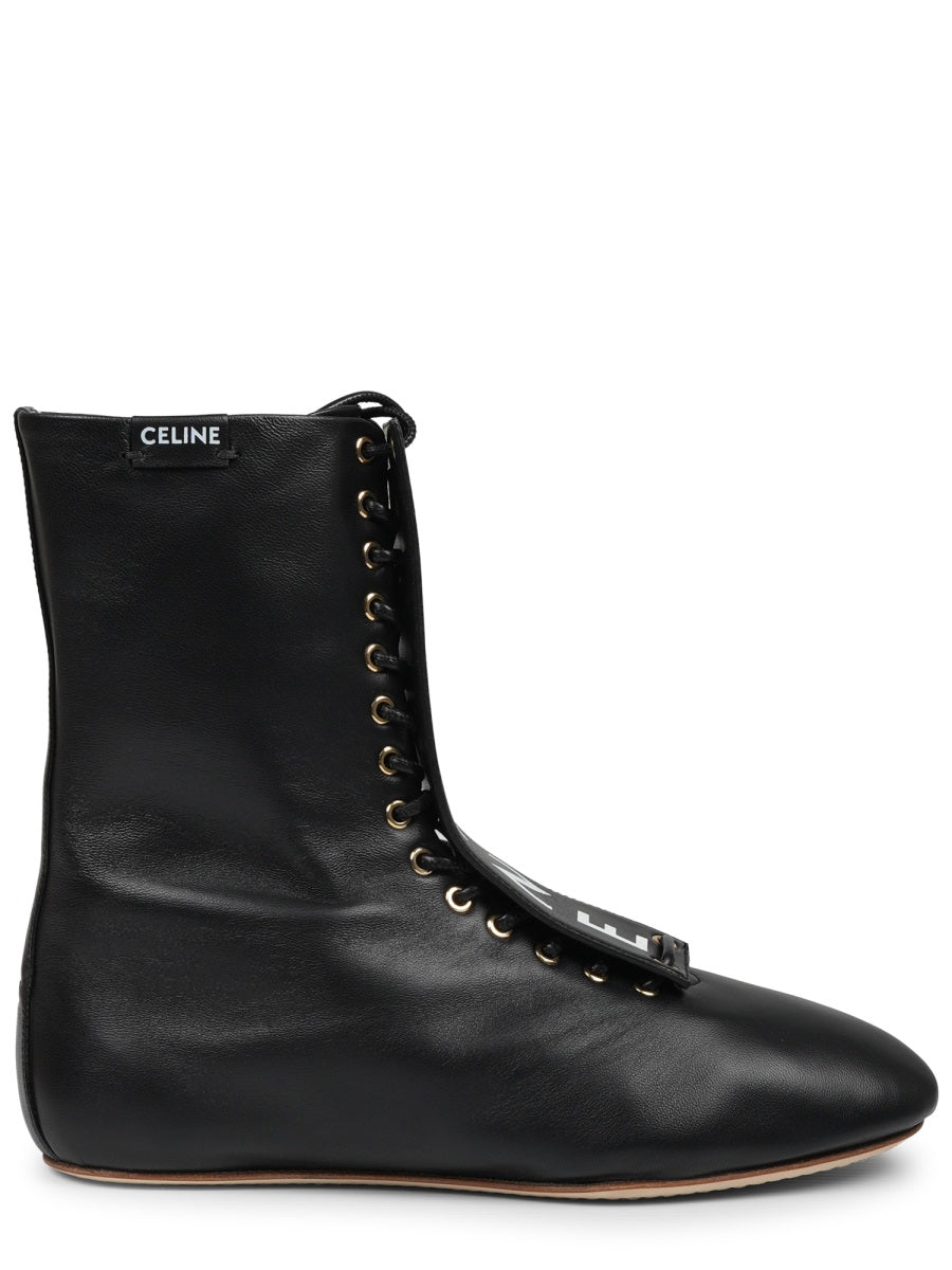 Celine Women Stivale In Pelle Con Logo