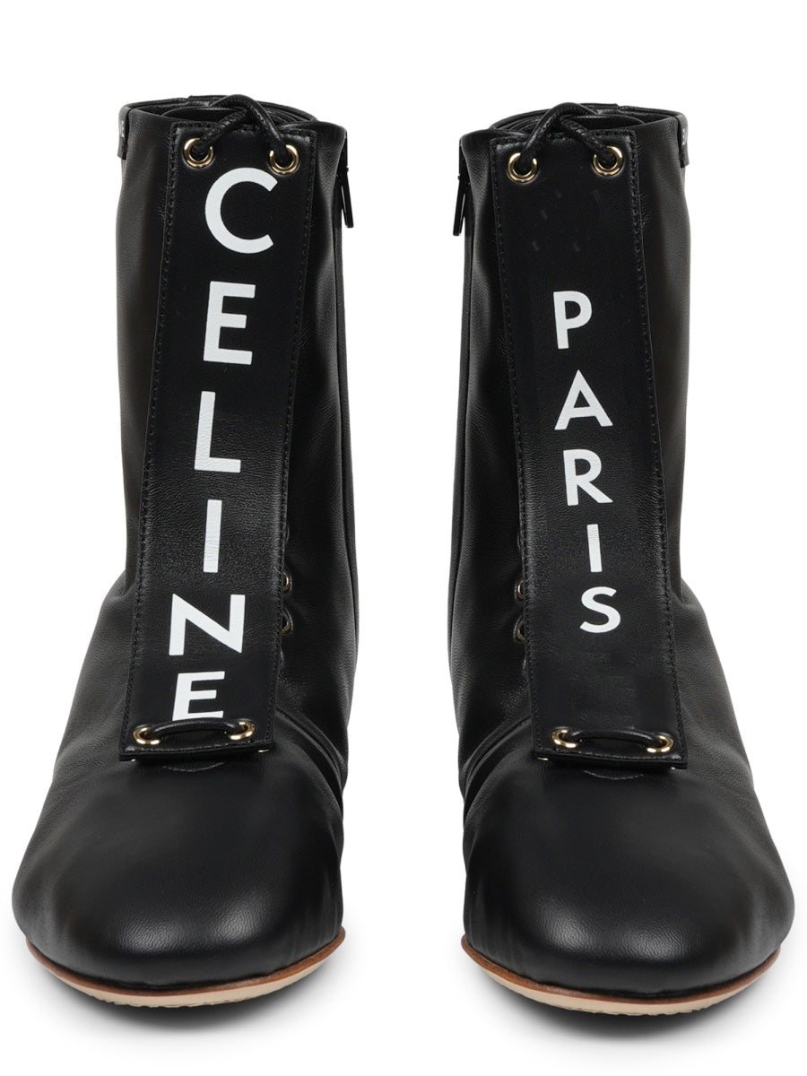 Celine Women Stivale In Pelle Con Logo