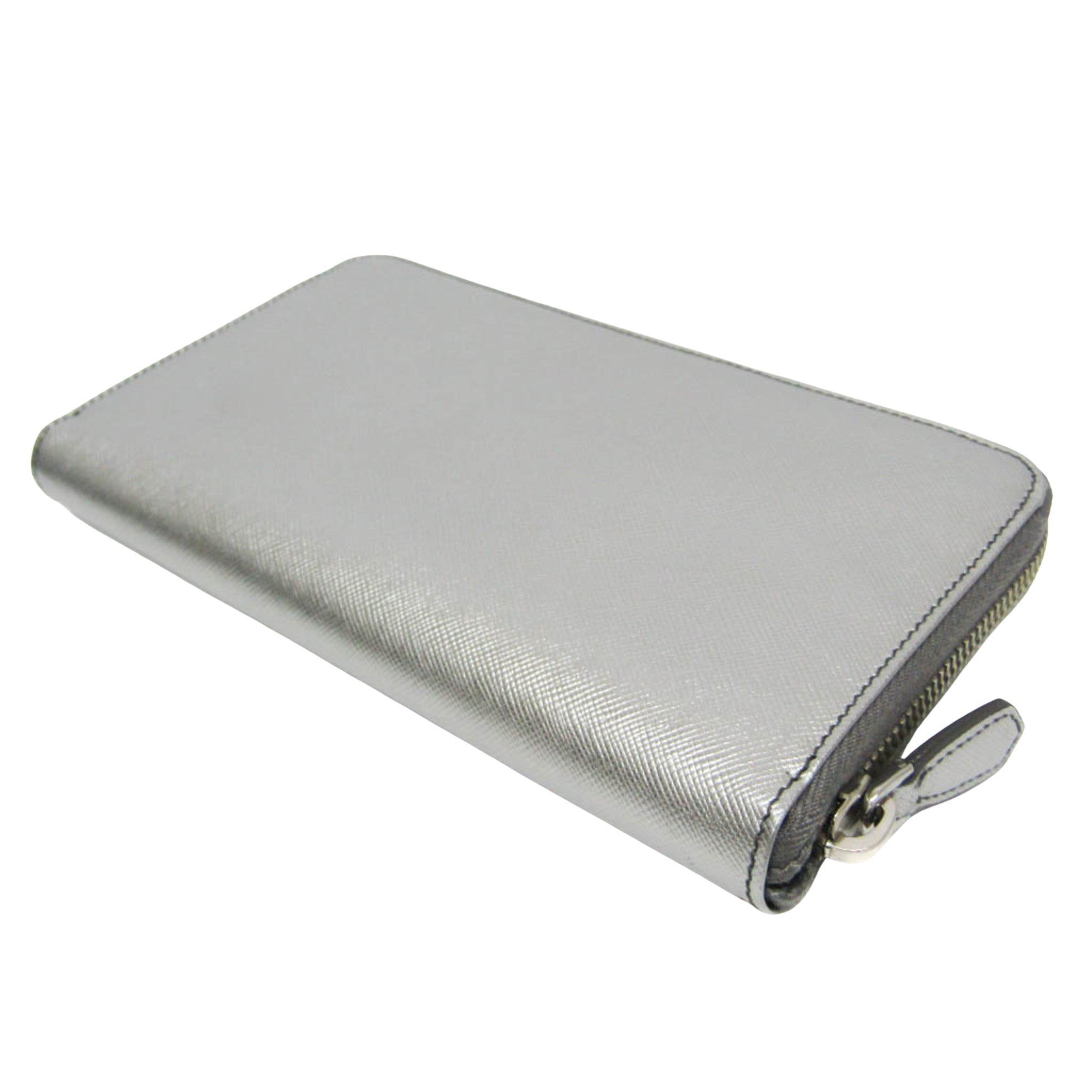 Prada Silver Leather Wallet  (Pre-Owned)