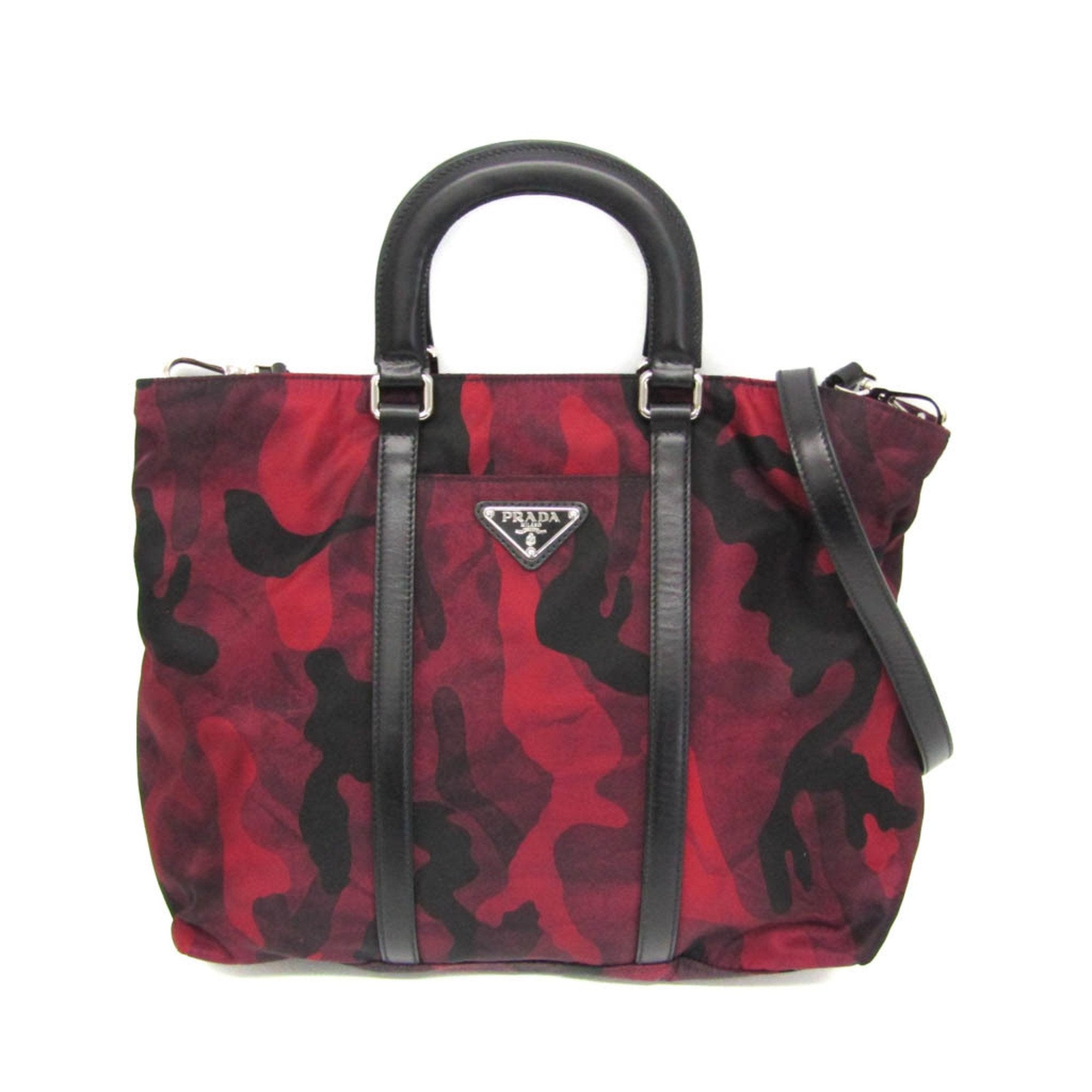 Prada -- Red Leather Shoulder Bag (Pre-Owned) OS Red